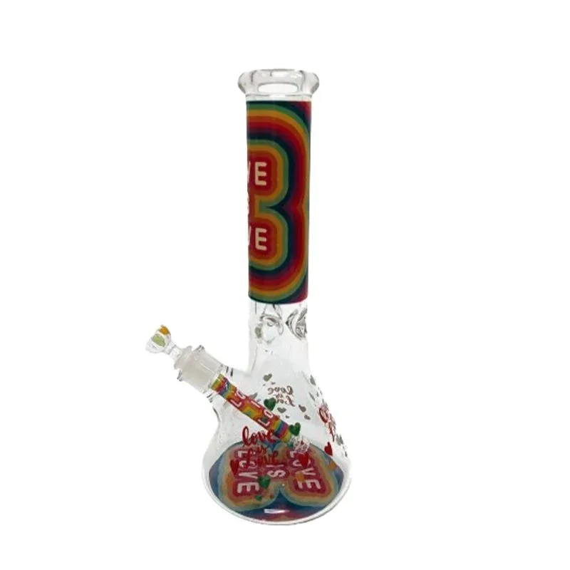 14″ 7mm Love is Love Design Exclusive License Glass Bong