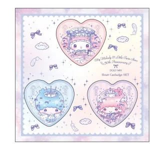 50th Anniversary DOLLY MIX Heart Can Badges - Set of 3
