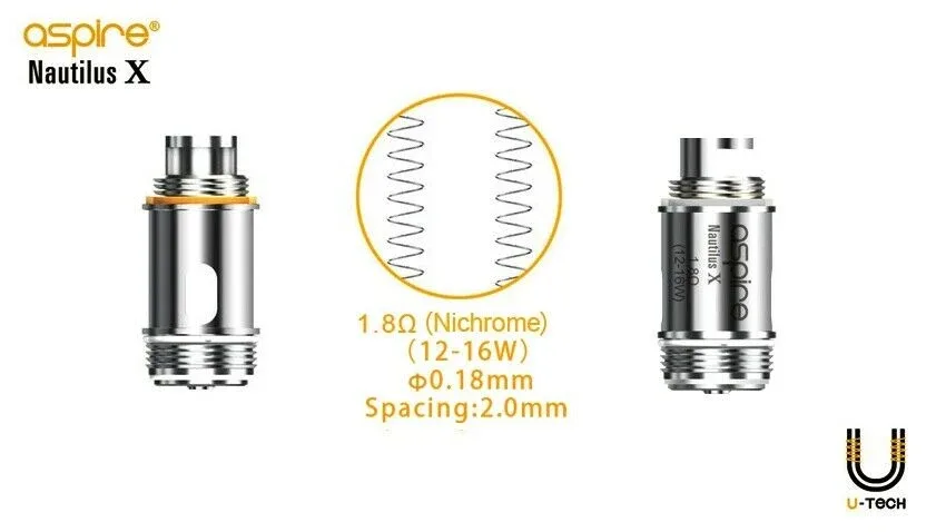 Aspire Nautilus X 1.5Ohm & 1.8Ohm Replacement Coils Head Pack of 5x - Image 2