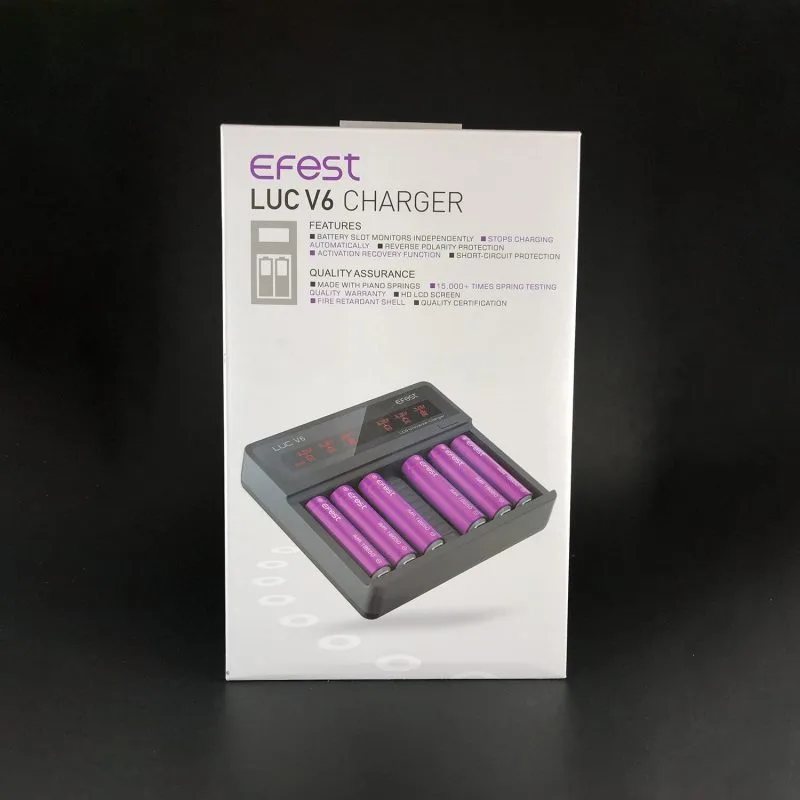 Efest LUC V6 LCD & USB 6 Bay Multi-Functional Battery Charger