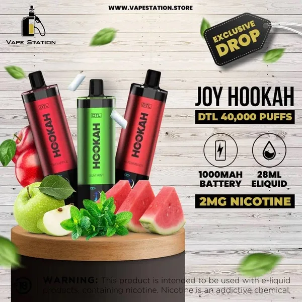 JOY Hookah DTL 40,000 Puffs Rechargeable Disposable Vape - Image 2