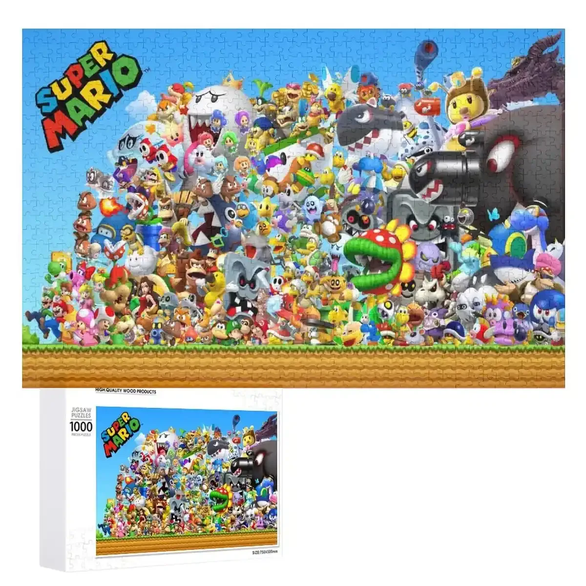 LLGX Super Mario 1000 Pieces Jigsaw Puzzles Educational Toys For Kids Made In Japan
