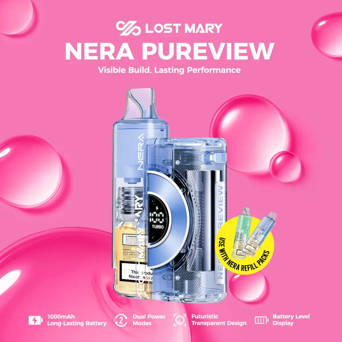 Lost Mary NERA PUREVIEW 40K Disposable KIT – 40,000 Puffs