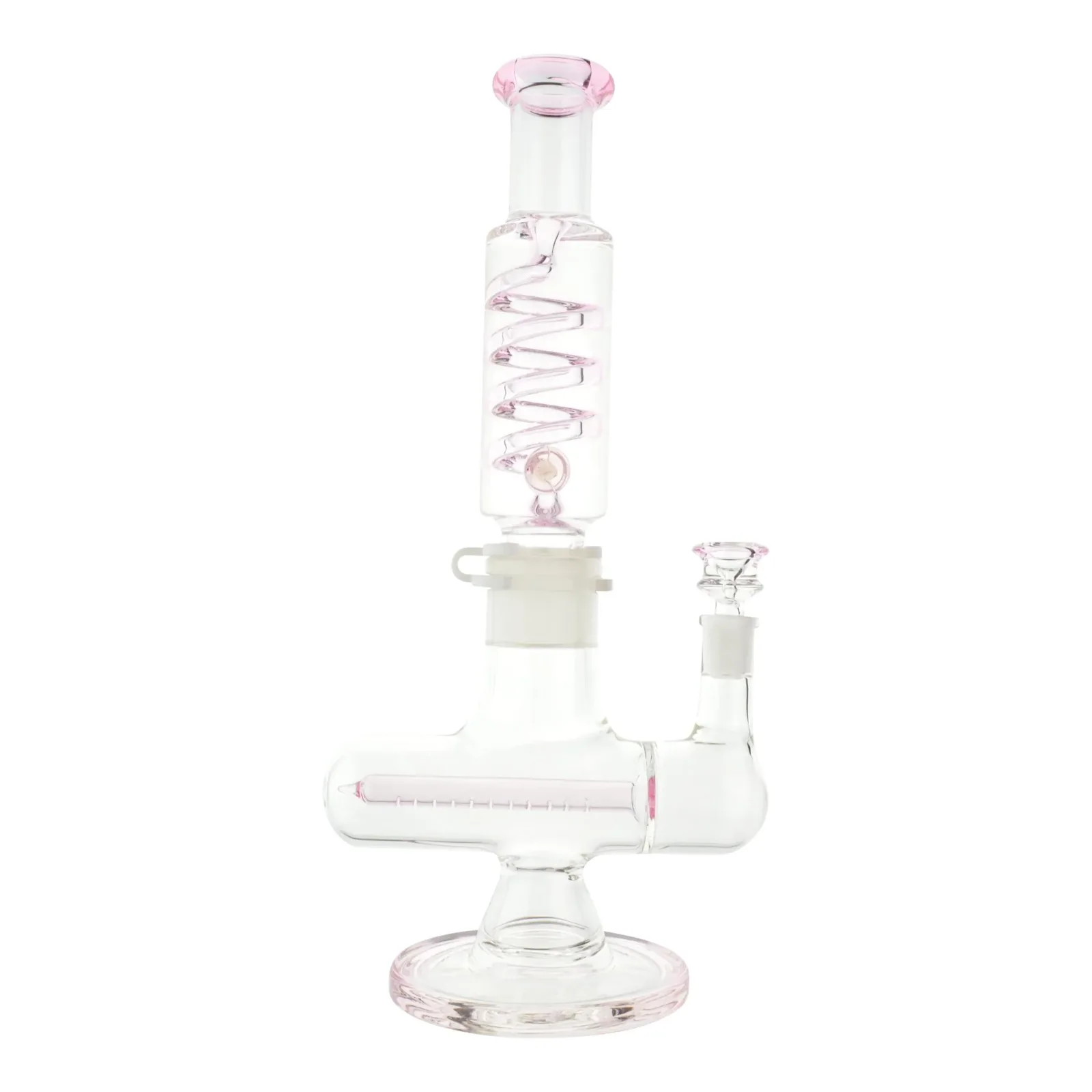 Pink Coil Inline Perc Rig - 14in