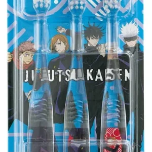 Skater Jujutsu Kaisen Kids Toothbrush Set Soft & Clear 15.5cm 3 Pieces for 6-12 Years Old