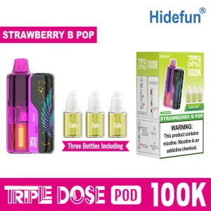 Strawberry B Pop - Hide Fun Triple Dose 100K Disposable Vape Kit