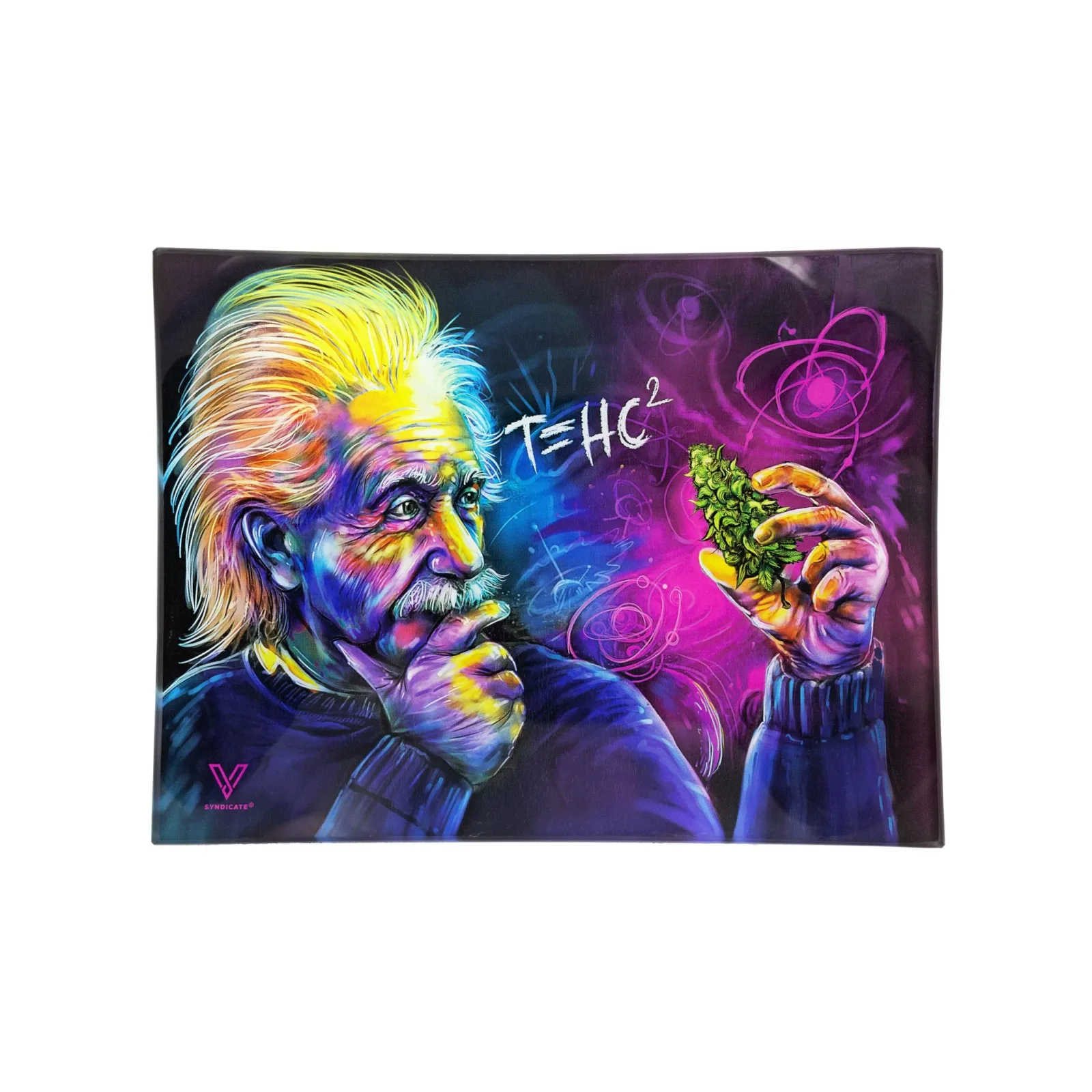 V Syndicate T=HC2 Einstein Shatter Resistant Glass Rolling Tray - Image 2