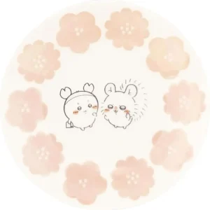 Yamaka Chiiwaa Character Ceramic Plate Pink 13.5cm Microwave