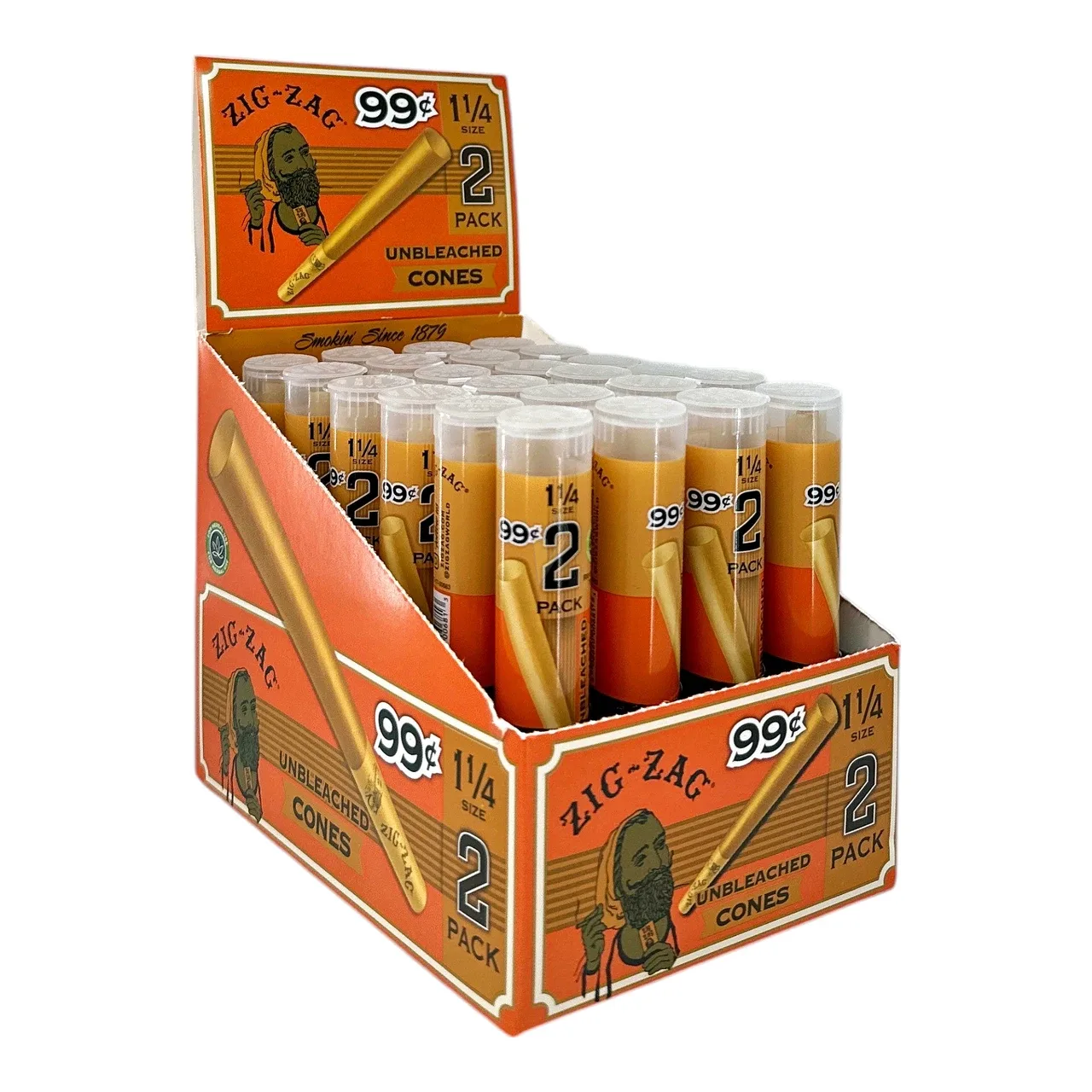Zig Zag 1 1/4 Unbleached Cones 24 Pack